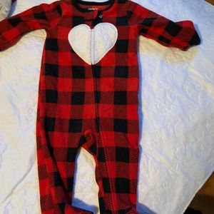 Carters 1 piece footed fleece PJs
